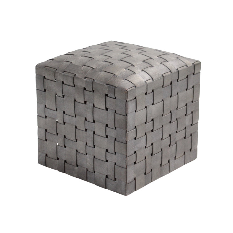 West Hill Solid Wood Accent Stool, Silver