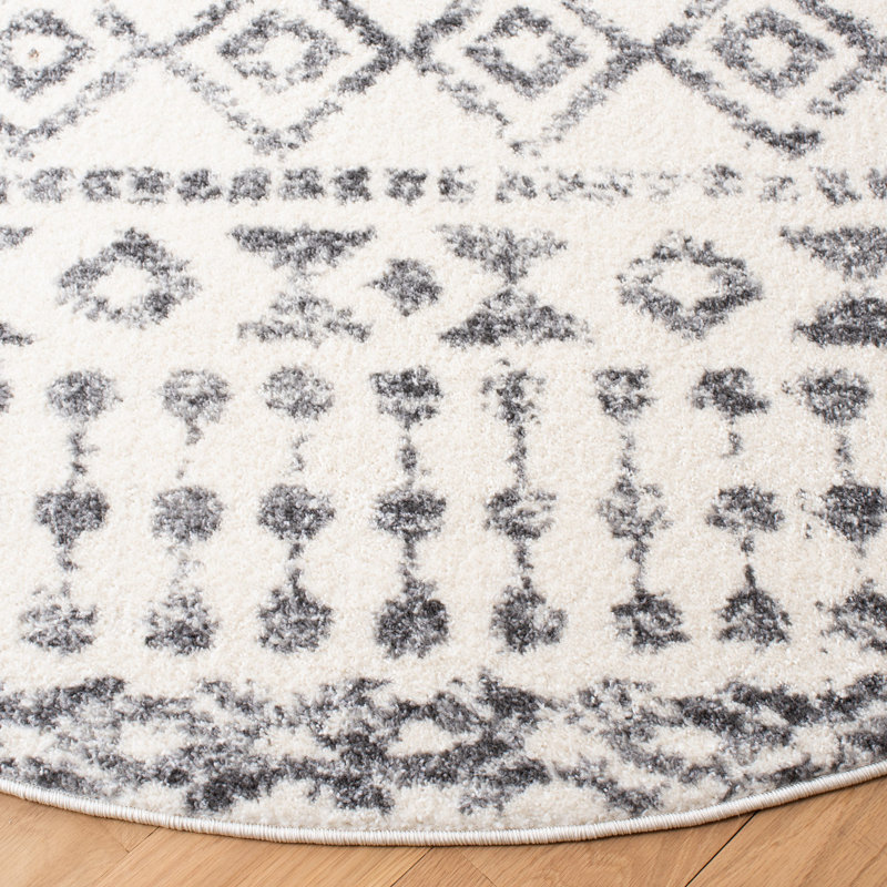 Tapis ivoire / gris Gulledge Southwestern, Rond 6 pi 7 po