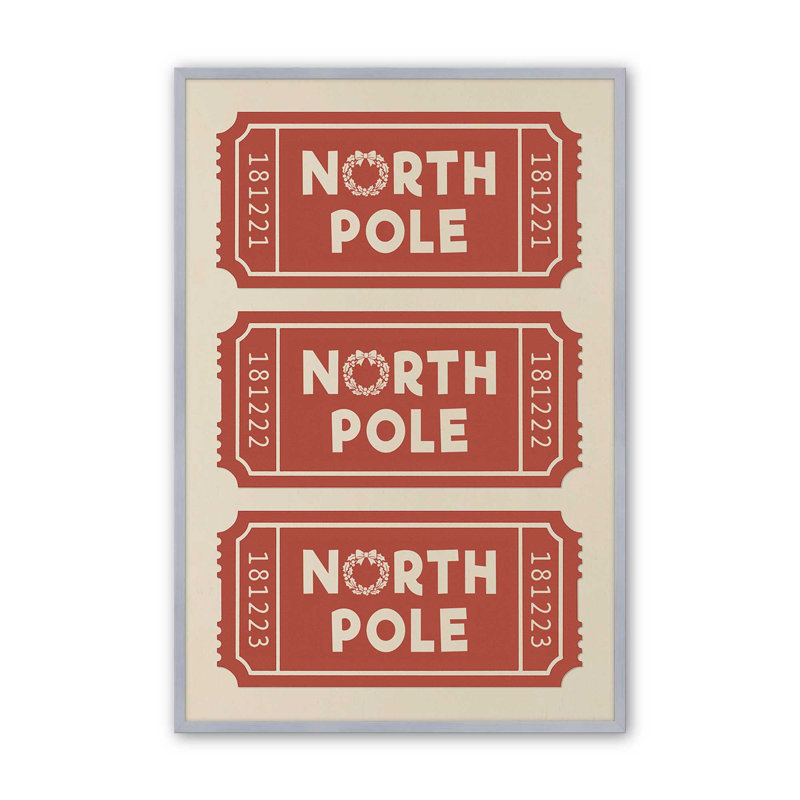 «Santa's Boarding Pass», reproduction d'art, 18 po x 24 po, Chrome poli