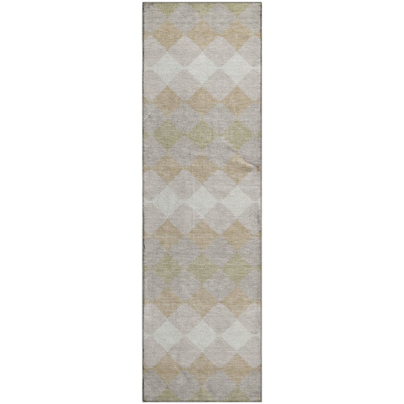 Premium Machine Washable Bunderberg AMF1007 Geometric Rug, Runner 2'3" x 7'6"