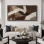 «Grunge Abstract Paint Stroke Effect Mid Mid Century Shape Contemporary Abstract Dynamic Black and White», reproduction encadrée sur toile-111376750-96074530