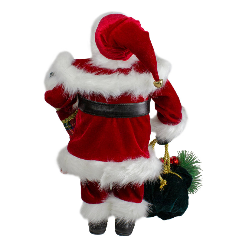18" Red and White Santa Figurine with Presents
