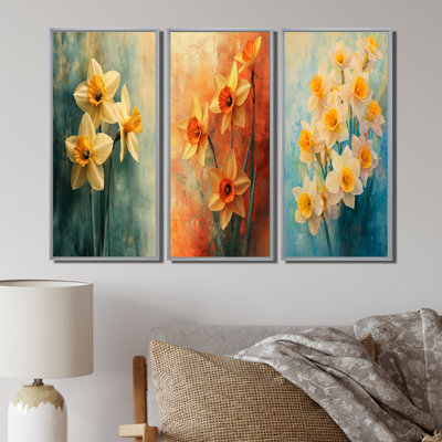 «Daffodil Radiance In Pastels Impressionist I» - Collection d'art mural jonquilles