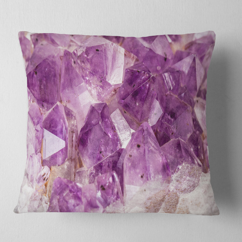 Améthyste mauve mauve - coussin imprimé abstrait, 16 po x 1 po, Coussin décoratif