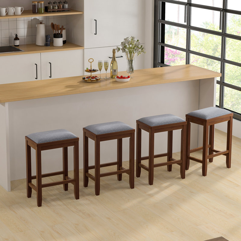 Tabouret de bar et de comptoir Bruceville, Tabouret de comptoir (siège d'une hauteur de 25 p, Noyer