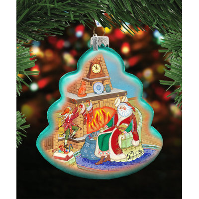 4'' Glass Holiday Shaped Ornament