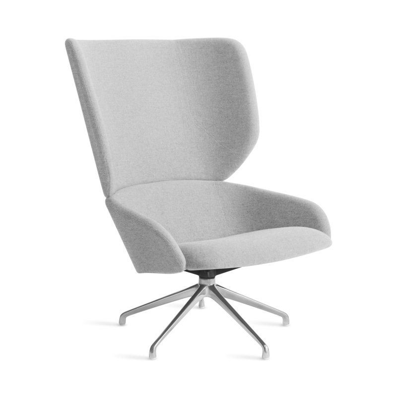 Heads Up Swivel Lounge Chair, Light Gray Wool