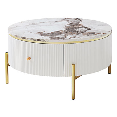 Round Coffee Table With Drawers