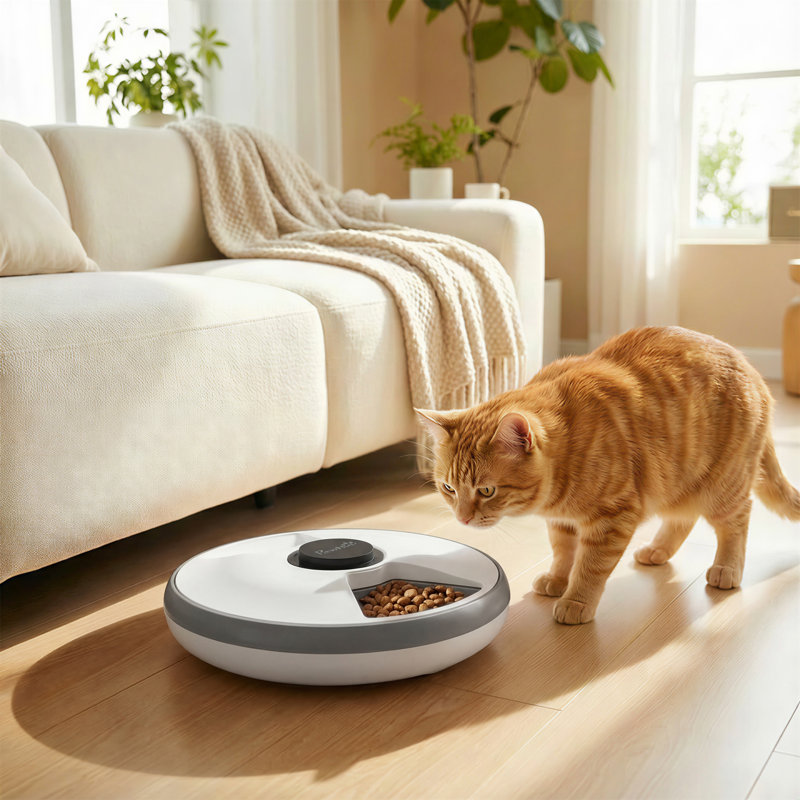 Automatic Cat Feeder Programmable Timer for 6 Meals