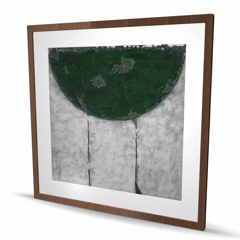 Green Half Circle - Framed Matted Print for Home Decor
