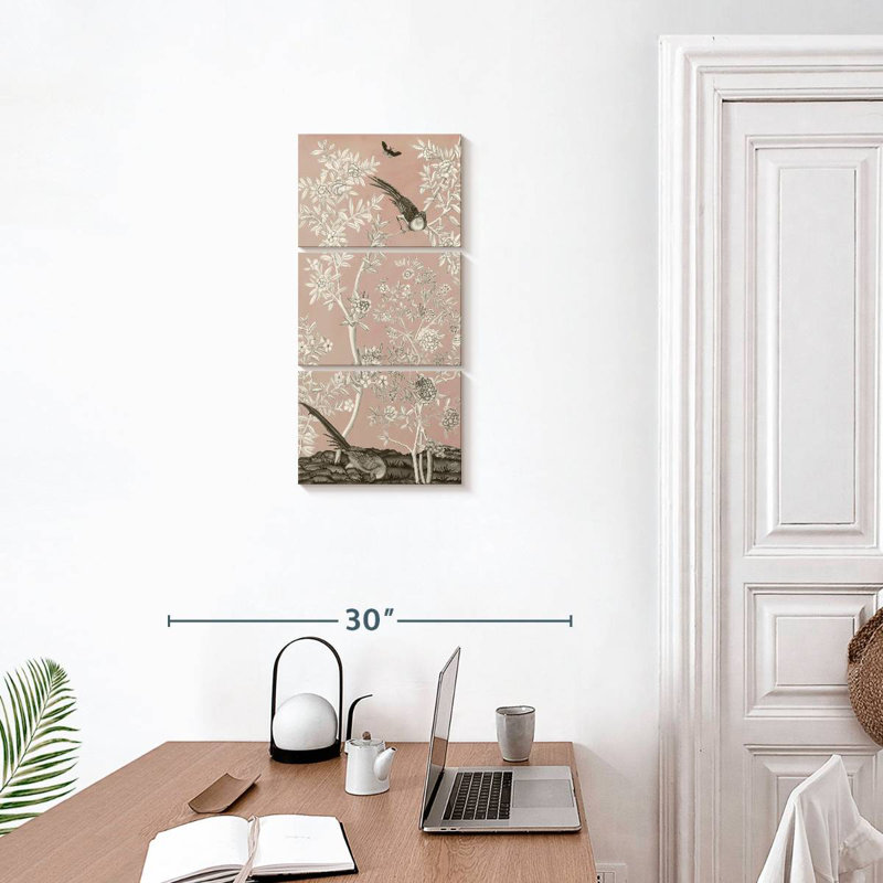 Blush chinoiserie II, H 27 po x l 12 po