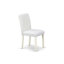 Ensemble de table de salle à manger 9 pièces moderne comprenant une table ovale en bois avec feuille papillon et 8 chaises Parson en similicuir blanc, lin blanc-486074178-415371471-486074189