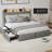 Full Size Upholstered Bed Frame with 4 Drawers, Bed with Storage Headboard, Charging Station and LED Lights-868380604