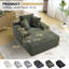 Chaise longue, canapé-lit surdimensionné avec trois coussins moelleux