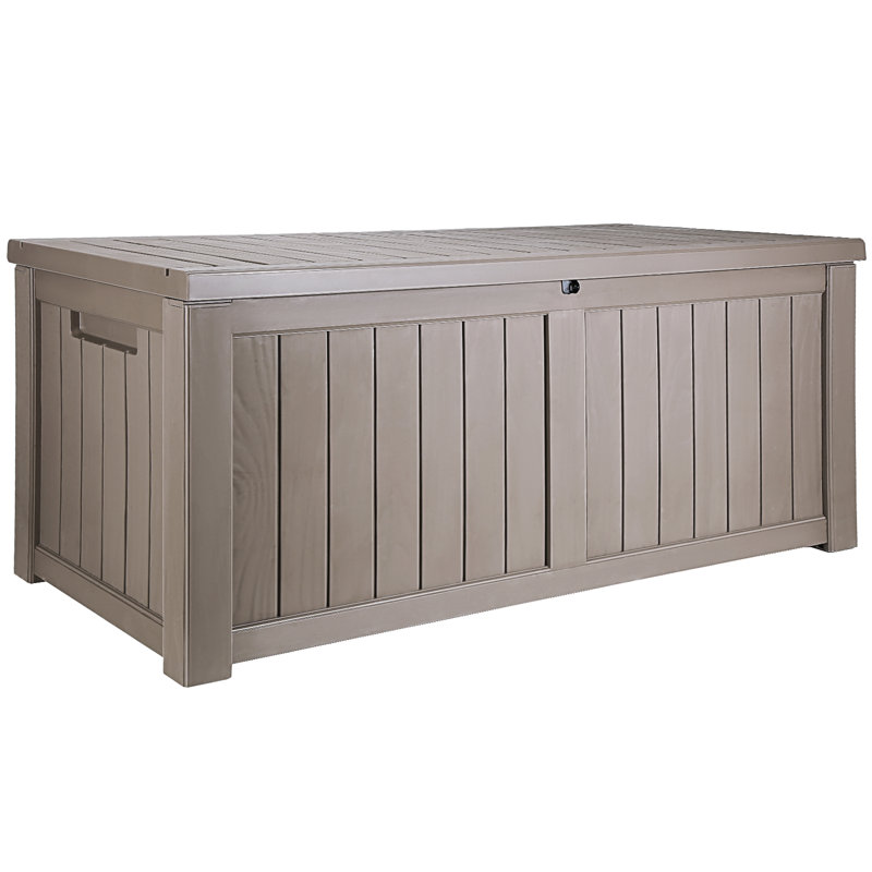 VEVOR 48'' W 120 Gallons Water Resistant Polypropylene Lockable Deck Box in Brown