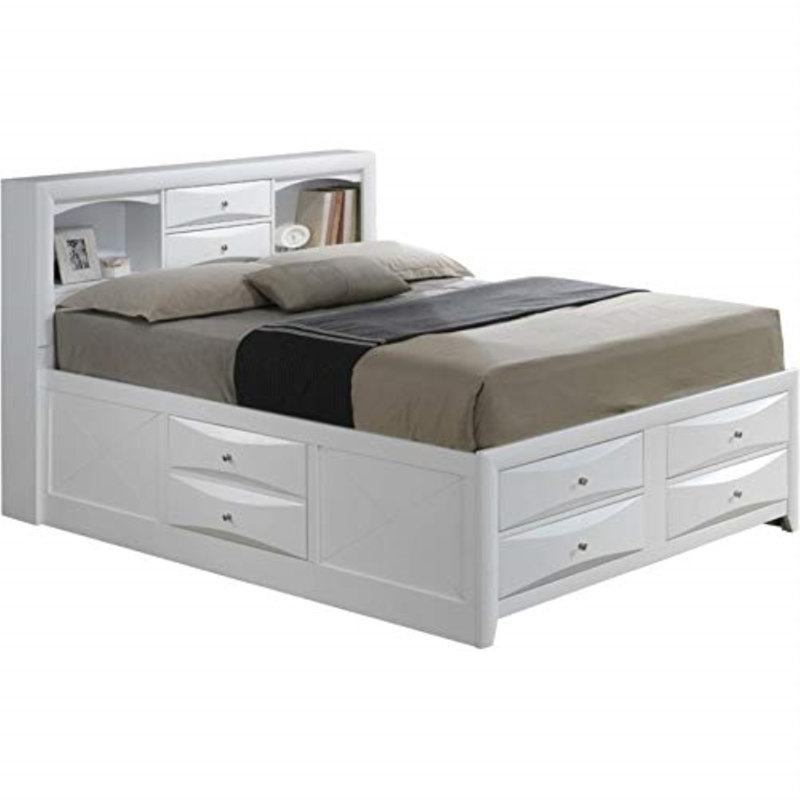 Champetre Bookcase Storage Bed, Full, White