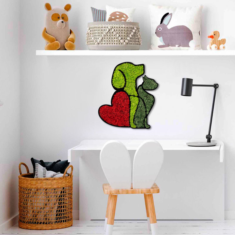Art mural texturé «Paw Prints & Love»