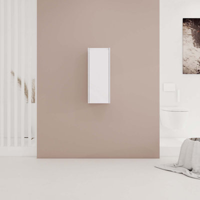 Armoire de salle de bain 12 po, portes à fermeture en douceur, fixation flottante, blanc