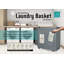 Fabric Rolling Laundry Basket with Handles-71296763