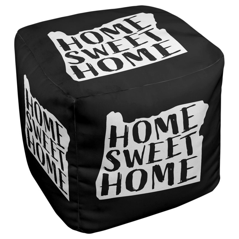 Repose-pieds cube the home oregon, H 13 po x l 13 po x P 13 po, Noir