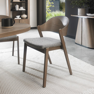 19cm H Fabric Upholstered Side Chair in Grey