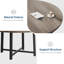 Table de salle à manger ronde 47,2 po pour 4 personnes, table de cuisine industrielle en bois avec structure en métal robuste, table de salle à manger circulaire pour petits espaces, appartement, gris (table seulement)-1446680710