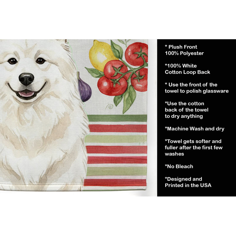Serviette de cuisine crème Samoyed Légumes, Samoyède crème