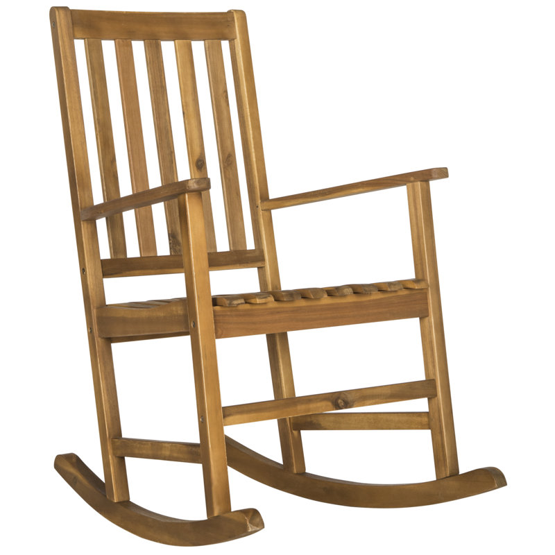 Chaise berçante d'extérieur en bois massif, Naturel