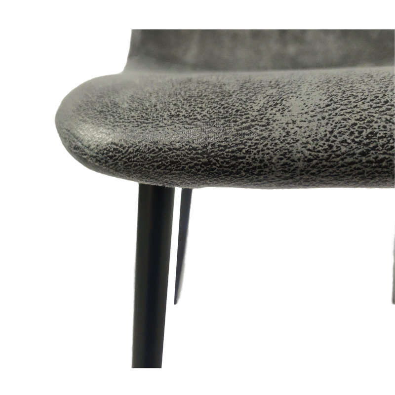 4 chaises de salle à manger grises, recouvertes de tissu en suède, avec des pieds en métal noir, pour 4 dans la cuisine, rembourrés et ergonomiques