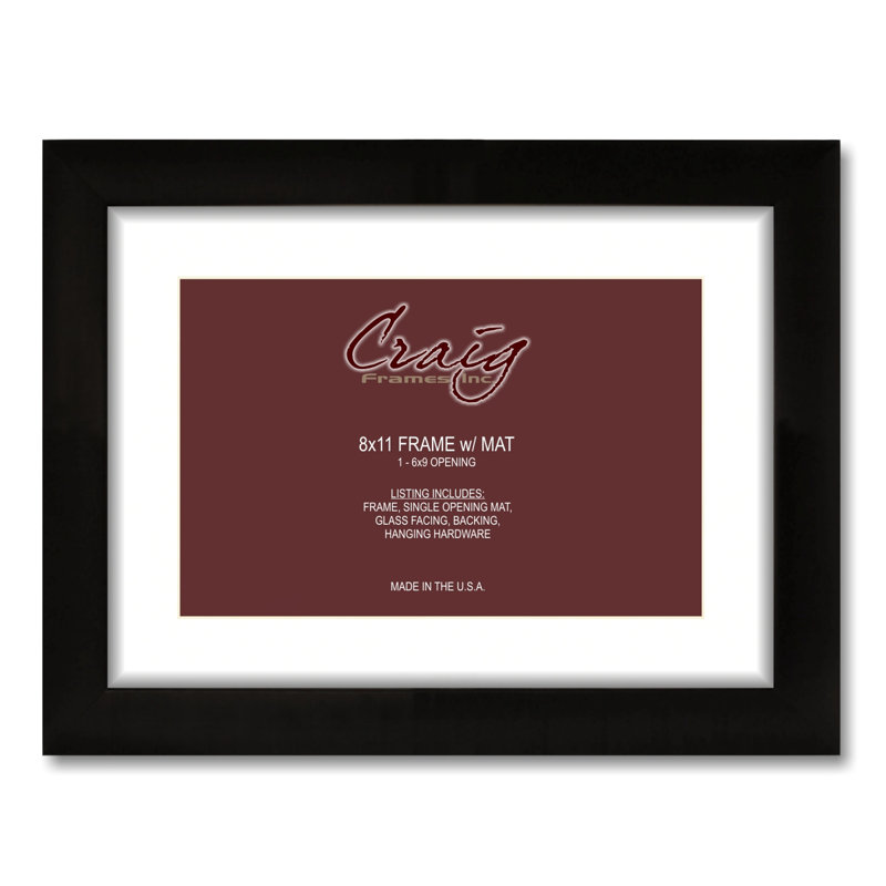 Ruyle Black Matte Picture Frame with Mat, 6" x 9", 10" x 13" Matted to 7" x 10"