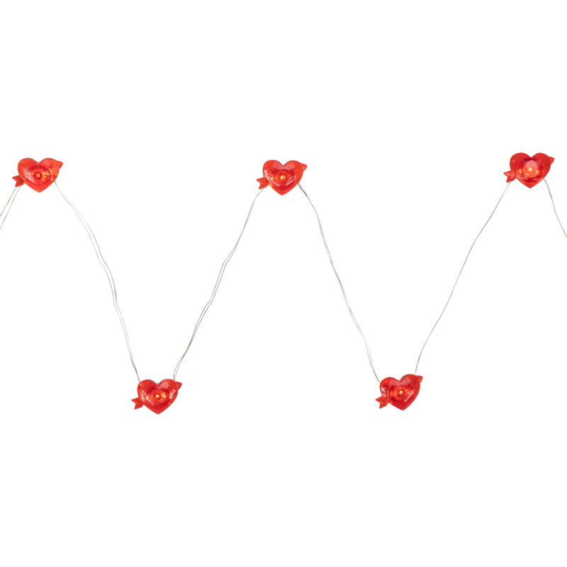 Guirlande 20 lumières à DEL cœur et flèche pour la Saint-Valentin