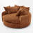 Upholstered Oversized Round Barrel Sofa Chair-1982638620