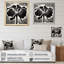 Fleur d'iris abstrait noir et blanc sur toile-862352639-1056615550
