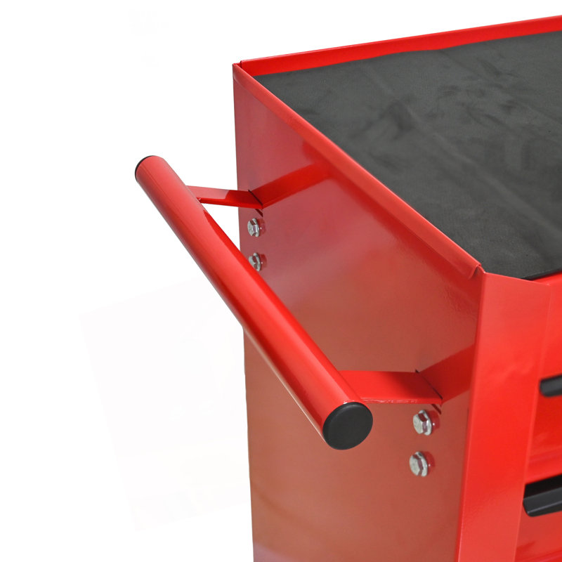 Rolling Metal Tool Chest With 7 Drawers, Red