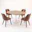 Ensemble de salle à manger extensible 5 pièces avec 4 chaises d'appoint rembourrées-2024036775-2024036779