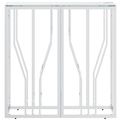 Wildomar Glass Top Console Table