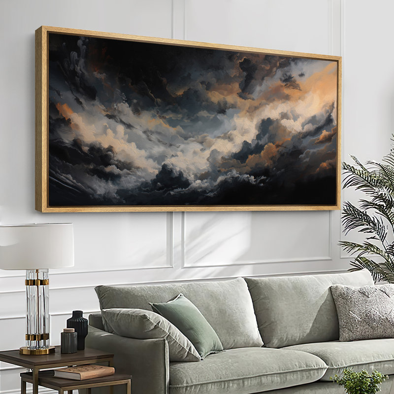 «Majestic Cloudscape Art», impression sur toile encadrée, Cadre naturel flottant, H 30 po x l 60 po x P 1,5 po