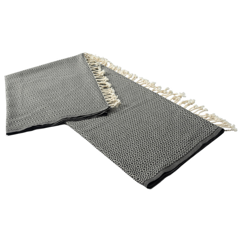 Dacion 100% Turkish Cotton Throw, Grey Geometric