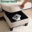Canapés modulaires | Canapé convertible en L 4 places moderne avec rangement pour le salon | Beige | Bois-2098103758