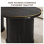 Table basse ovale l 47 po avec rangement, centre de table Mid-Century moderne cannelé avec base ronde-1999582493