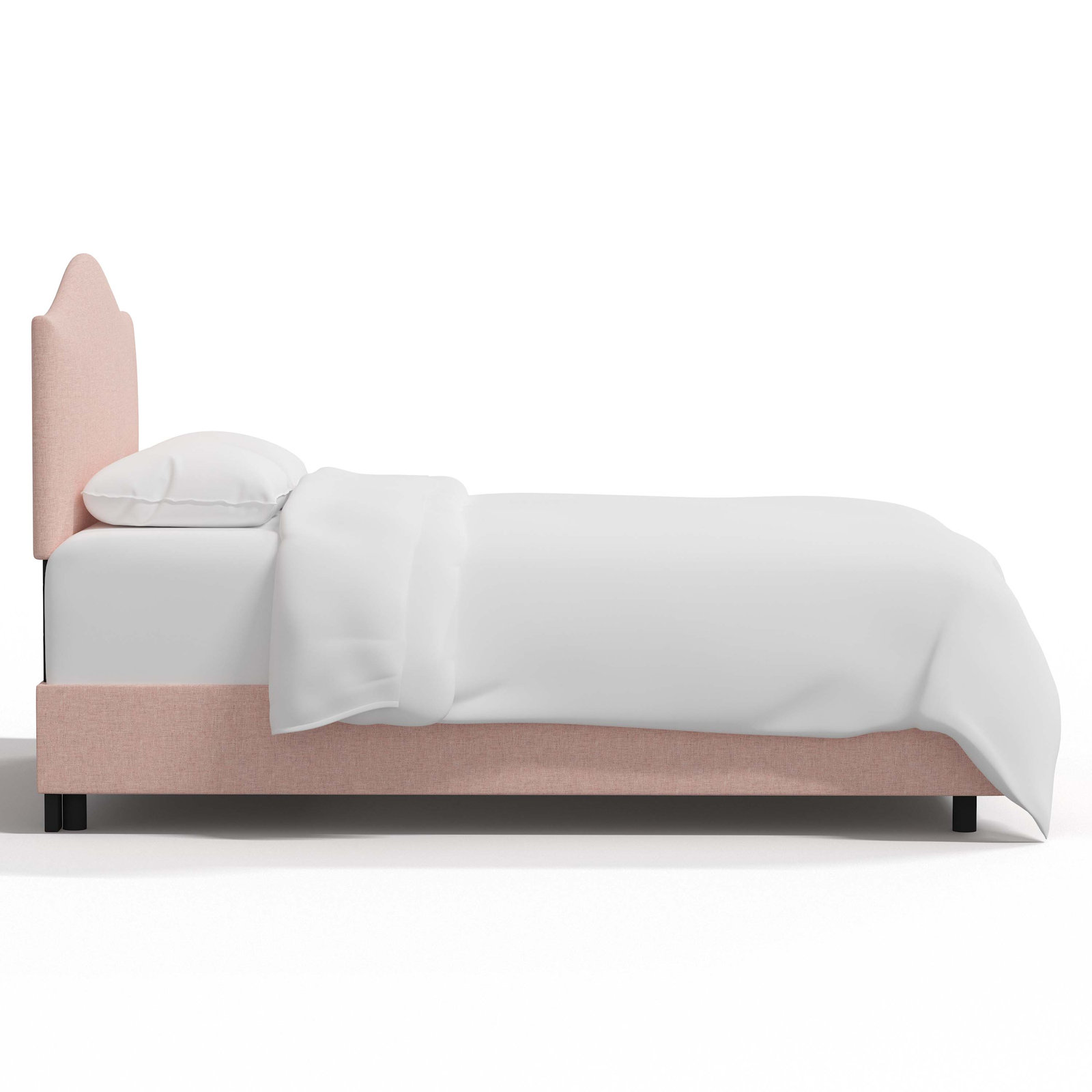 Morris Upholstered Standard Bed, Full, Zuma Rosequartz Textured Linen
