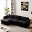 En forme de L avec chenille douce, confortable pour se détendre dans le salon, tissu en chenille de luxe à trois places avec structure en bois massif et en contreplaqué, noir