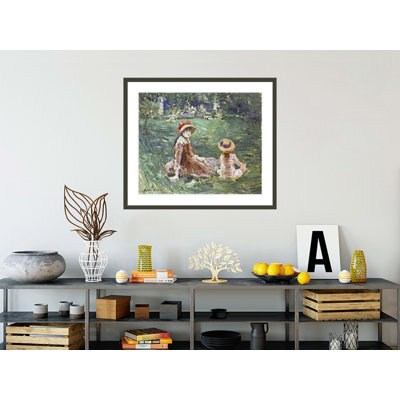 «In the garden at Maurecourt» par Berthe Morisot - Reproduction giclée encadrée