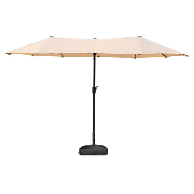 Syndey 157.4'' x 78.7'' Outdoor Double-Sided Rectangular Market Umbrella with Base Included