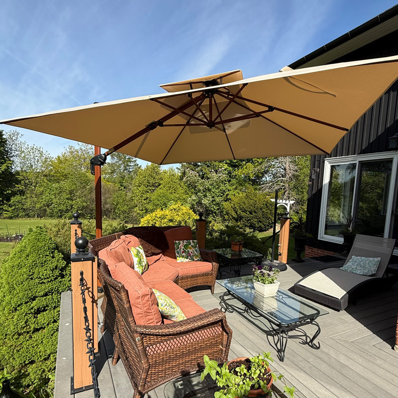 Parasol en porte-à-faux 144 po, Beige