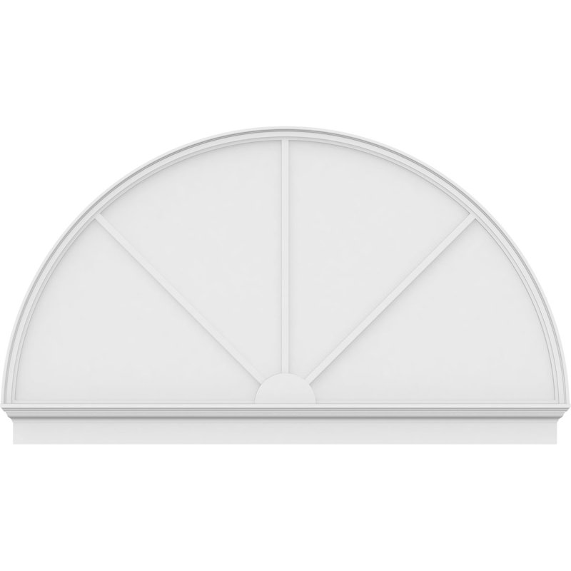 Demi-cercle à 3 branches de fronton en PVC de qualité architecturale, H 46 3/4 po x l 80 po x P 2 3/4 po