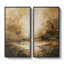 «Brown Dramatic Clouded Horizon», ensemble de 2 reproductions d'art murales encadrées sur toile 60 po x 30 po x 2 pièces-1492417991-1492417988