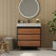 Meuble-lavabo simple 30 po avec lavabo en céramique et plateau en pierre frittée-742747964-742747965