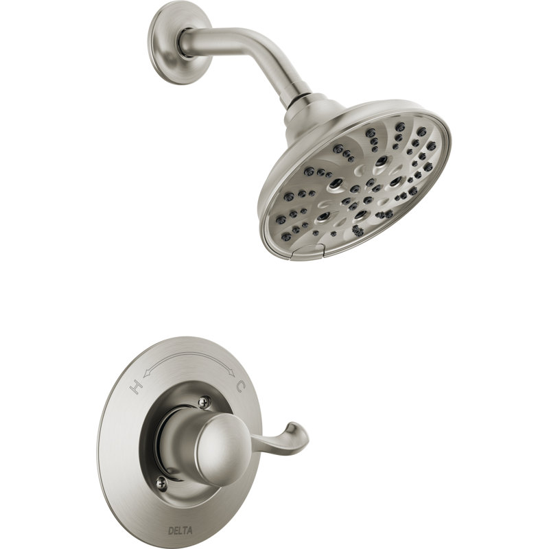 Esato Shower Faucet with Rough-in Valve and H2Okinetic Technology, Brushed Nickel