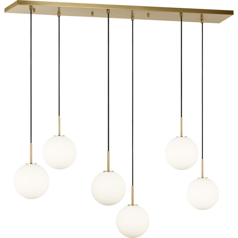 Richard June Modern Sorelle Chandelier, 48.35, Estate Brass